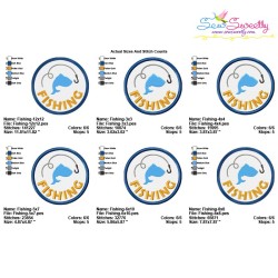 Fishing Badge Machine Embroidery Design Pattern-2