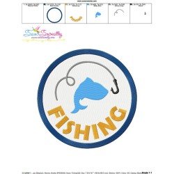 Fishing Badge Machine Embroidery Design Pattern-3