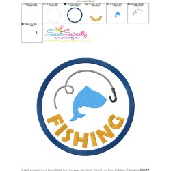 Fishing Badge Applique Design Pattern-3