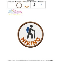Hiking Badge Machine Embroidery Design Pattern-3