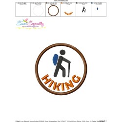 Hiking Badge Applique Design Pattern-3
