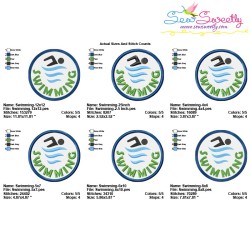 Swimming Badge Machine Embroidery Design Pattern-2