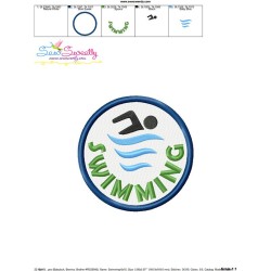 Swimming Badge Machine Embroidery Design Pattern-3