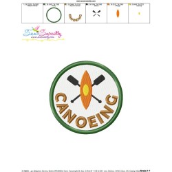 Canoeing Badge Machine Embroidery Design Pattern-3