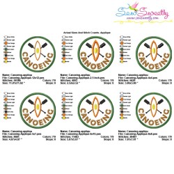 Canoeing Badge Applique Design Pattern-2