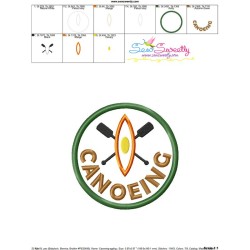 Canoeing Badge Applique Design Pattern-3