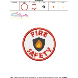 Fire Safety Badge Machine Embroidery Design Pattern-3
