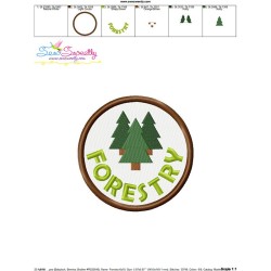 Forestry Badge Machine Embroidery Design Pattern-3