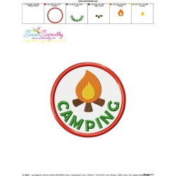 Camping Badge Machine Embroidery Design Pattern-3