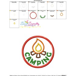 Camping Badge Applique Design Pattern-3