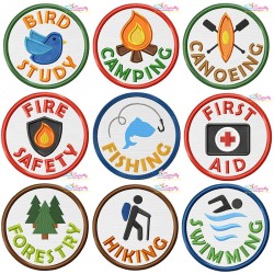 Camp Activity Badges Applique Design Bundle-1