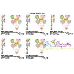 Mother's Day Balloons Embroidery Design Pattern-2