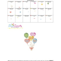 Mother's Day Balloons Embroidery Design Pattern-3