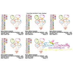Mother's Day Balloons Applique Design Pattern-2
