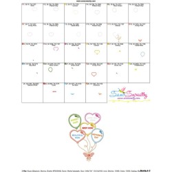 Mother's Day Balloons Applique Design Pattern-3