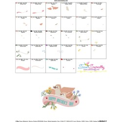 Mother's Day Birds Embroidery Design Pattern-3