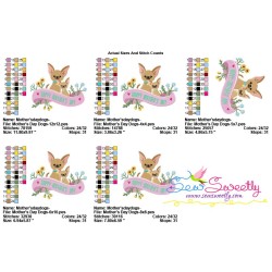 Mother's Day Dogs Embroidery Design Pattern-2