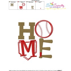 Baseball Home Machine Embroidery Design Pattern-3