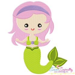 Green Mermaid Embroidery Design Pattern-1