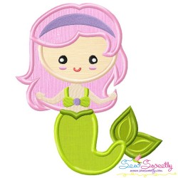 Green Mermaid Applique Design Pattern-1