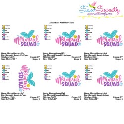 Mermaid Squad Embroidery Design Pattern-2