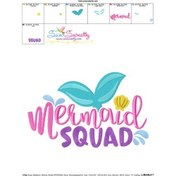 Mermaid Squad Embroidery Design Pattern-3