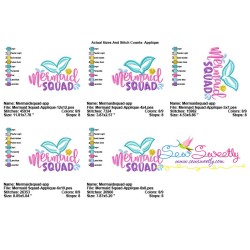 Mermaid Squad Applique Design Pattern-2