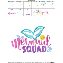 Mermaid Squad Applique Design Pattern-3
