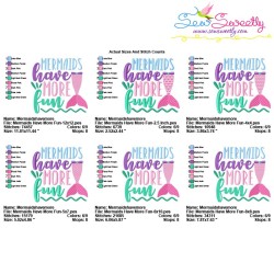 Mermaids Have More Fun Embroidery Design Pattern-2