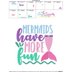 Mermaids Have More Fun Embroidery Design Pattern-3
