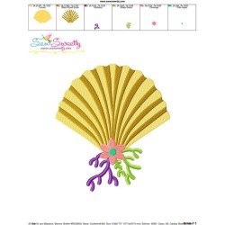 Cockle Shell Embroidery Design Pattern-3