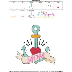 Mom Anchor Embroidery Design Pattern-3
