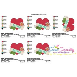 Mom Heart Embroidery Design Pattern-2