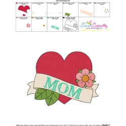 Mom Heart Embroidery Design Pattern-3