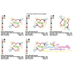 Mom Heart Arrow Applique Design Pattern-2