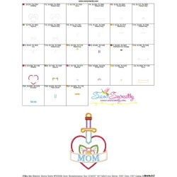 Mom Heart Sword Applique Design Pattern-3