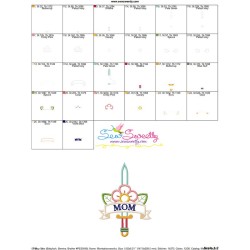 Mom Tattoo Sword Applique Design Pattern-3