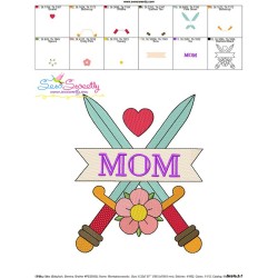 Mom Tattoo Swords-2 Embroidery Design Pattern-3