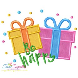 Be Happy Applique Design Pattern-1