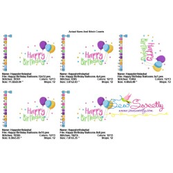 Happy Birthday Balloons Embroidery Design Pattern-2