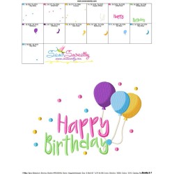 Happy Birthday Balloons Embroidery Design Pattern-3
