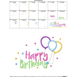 Happy Birthday Balloons Applique Design Pattern-3