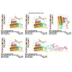 Happy Birthday Cake Embroidery Design Pattern-2
