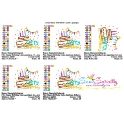 Happy Birthday Cake Applique Design Pattern-2
