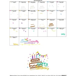 Happy Birthday Cake Applique Design Pattern-3