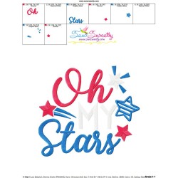 Oh My Stars Patriotic Lettering Embroidery Design Pattern-3