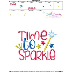 Time To Sparkle Patriotic Lettering Embroidery Design Pattern-3