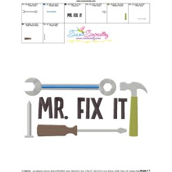Mr. Fix It Lettering Embroidery Design Pattern-3