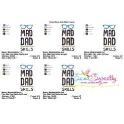 Mad Dad Skills Lettering Embroidery Design Pattern-2