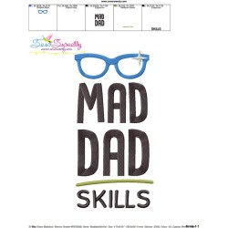 Mad Dad Skills Lettering Embroidery Design Pattern-3